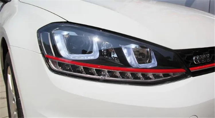 2 шт. автомобильный стиль светодиодный фары для VW Golf 7 2013- для Golf 7 Головной фонарь светодиодный DRL Объектив двойной луч H7 HID Xenon bi xenon объектив