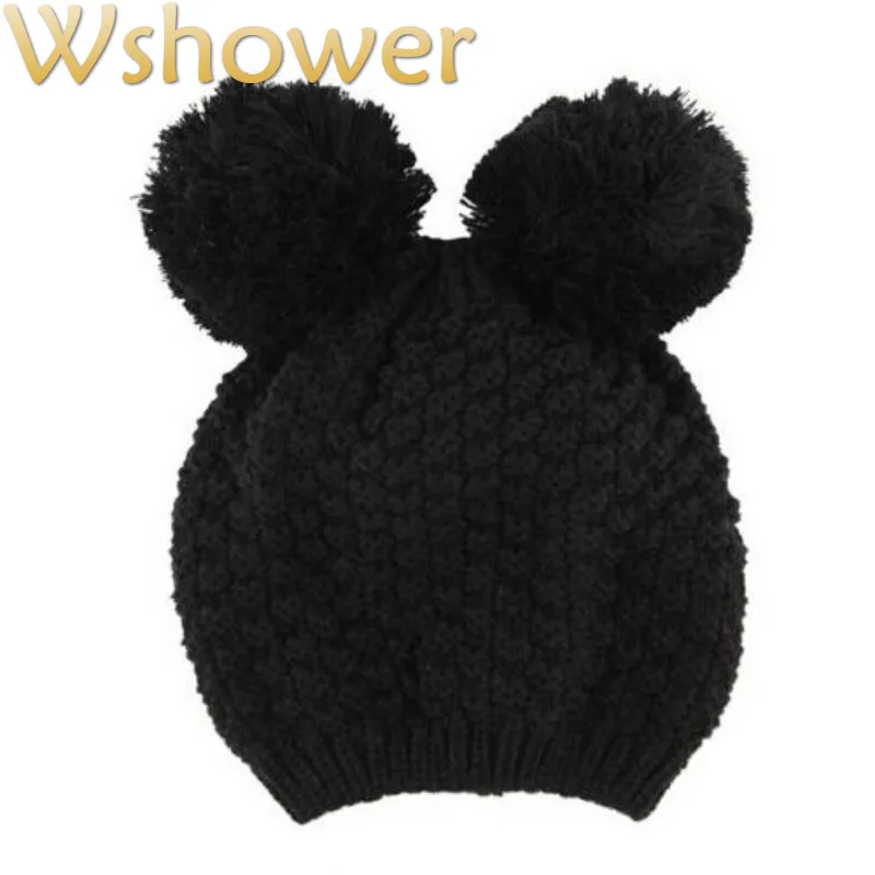 Который в душ Леди Черный вязания шапочки Skullies толстый кот уха мультфильм милые