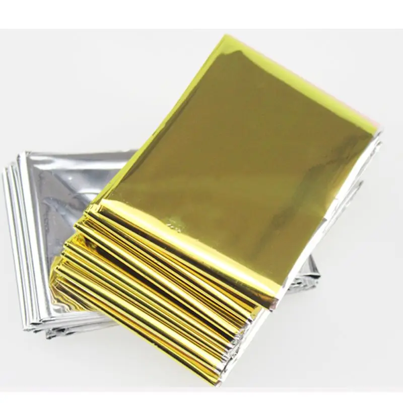 Портативный Водонепроницаемый чрезвычайным выживания Блан Одеяло Фольга