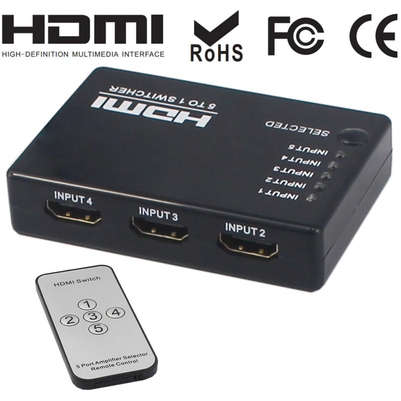 HDMI сплиттер 4K * 2K Переключатель 5X1 для XBOX 360 PS4/3 Smart Android HDTV 5-портовый адаптер |