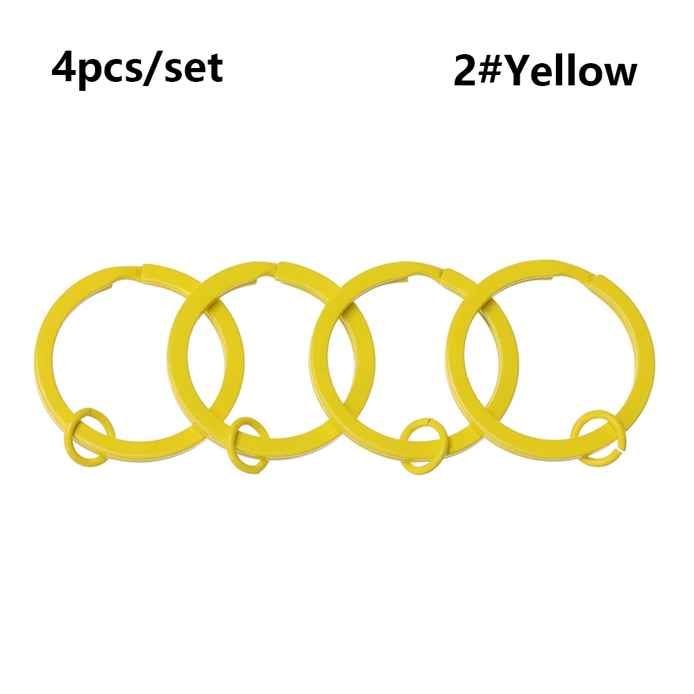 yellow 4 шт./компл. 30 мм металлический брелок для ключей Разделение кольца унисекс Карманный инструмент брелок EDC(для ежедневного использования) на открытом воздухе брелок для ключей пряжки круглый зажим брелок аксессуары - Цвет: yellow