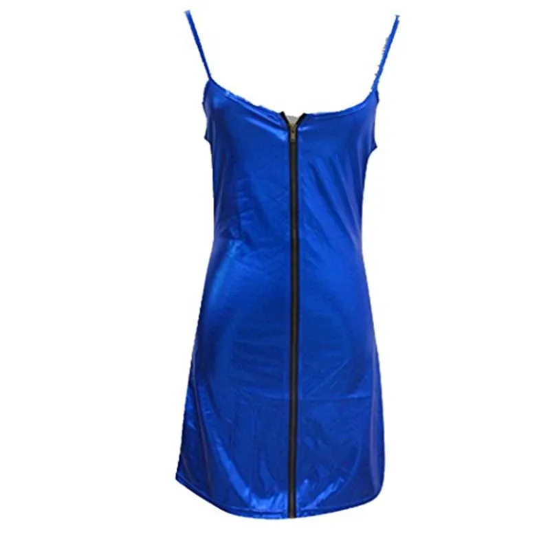 Сексуальное женское платье из искусственной кожи черное с трусиками открытый