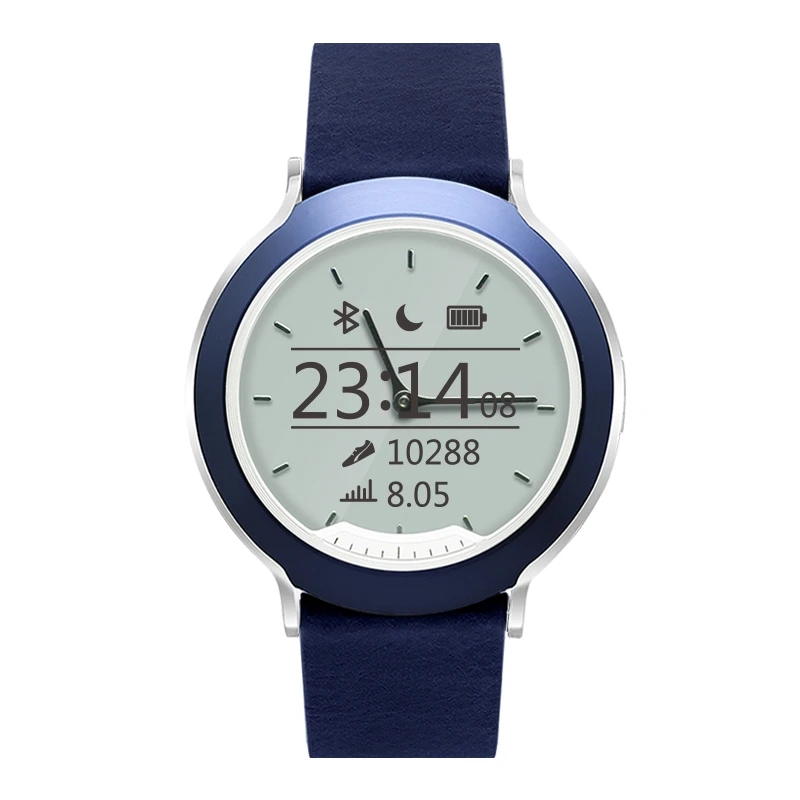 Blue leather EXRIZU 5ATM водонепроницаемые Смарт-часы, монитор сердечного ритма, цифровой ЖК-дисплей+ Будильник с циферблатом, спортивные Смарт-часы для iPhone, Android - Цвет: Blue leather
