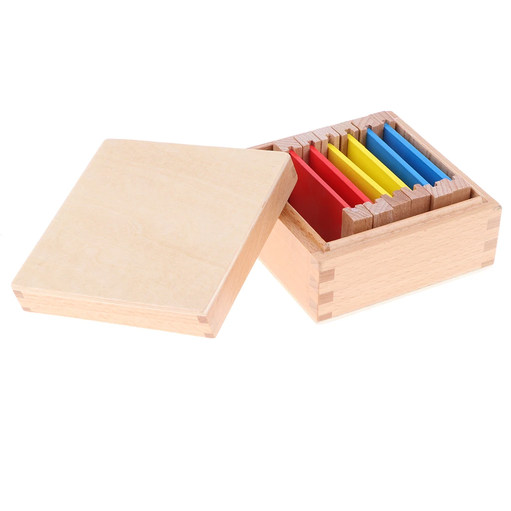 Деревянные Обучающие игрушки Монтессори трехцветная коробка для раннего