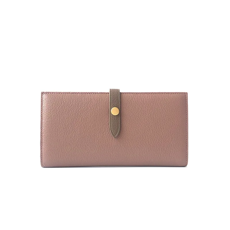 Grey-Pink Bemoreal женские кошельки и кошельки пояса из натуральной кожи Hasp Роскошные Дизайнерские деньги сумка унисекс тонкий длинный кошелек овчины - Цвет: Grey-Pink