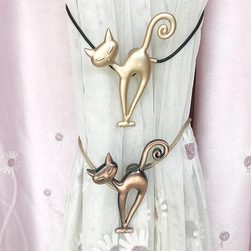 Новая магнитная стяжка для штор держатель задней панели с мультяшным котом