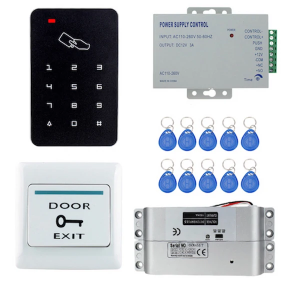 RFID система контроля доступа замок комплект 125 кГц EM считыватель карт с 180 кг магнитный замок/Электрический ударный Болт замок для дома/офиса - Цвет: Set Three