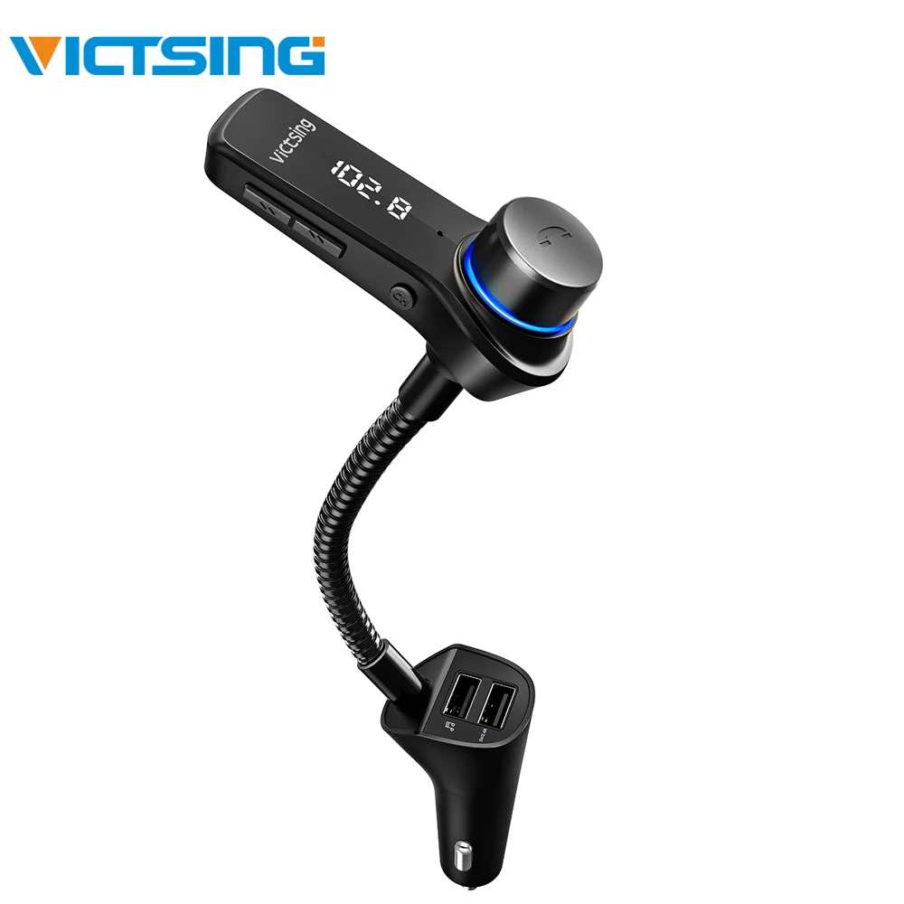 Автомобильный комплект Bluetooth fm передатчик VicTsing mp3 плеер светодиодный два USB 2 4 А