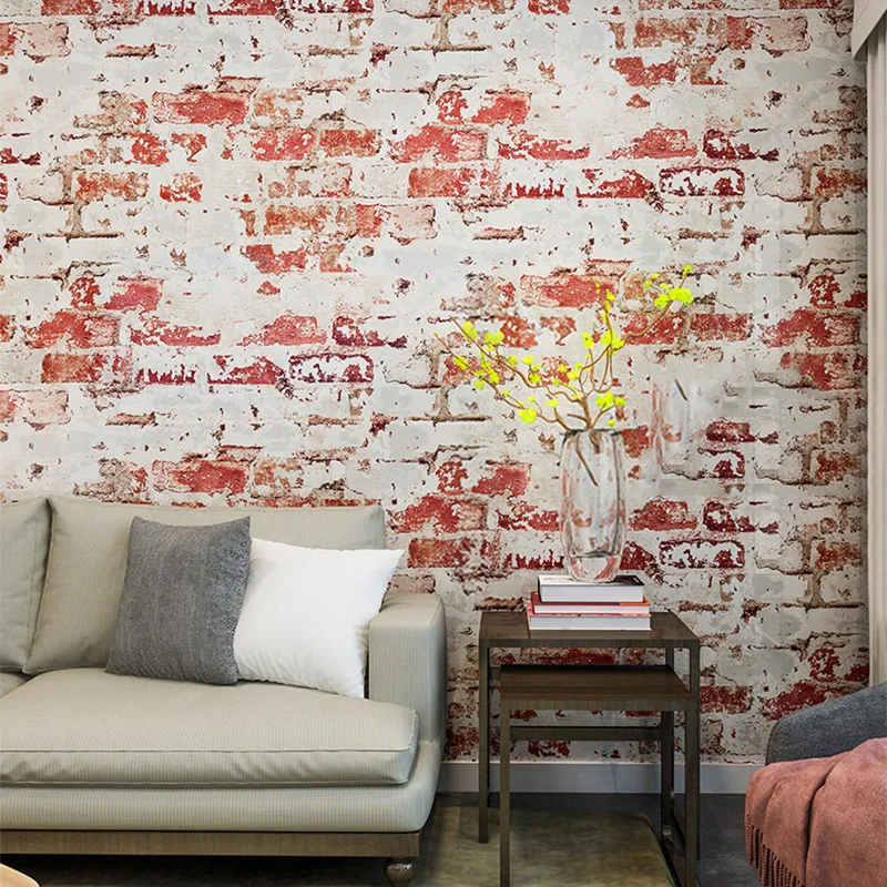 3D кирпичная настенная бумага Современная гостиная ресторан кафе магазин одежды