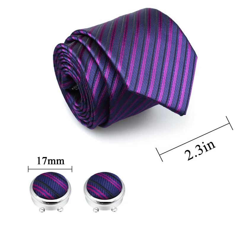 HAWSON High Quality Men's Tie Set with Pocket Square Ties Clip Button Cover Cuff-links in Gift Box for Business or Wedding