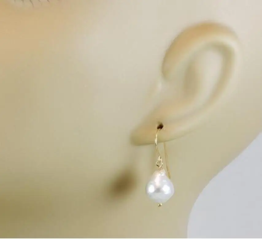 Ювелирные изделия серьги с барочным жемчугом 14k позолоченные жемчужины