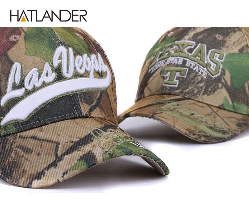 Hatlander Las Vegas leaf камуфляжные бейсболки летние шляпы для рыбалки gorras изогнутые буквы камуфляж Женская кепка для занятий спортом на открытом воздухе для мужчин