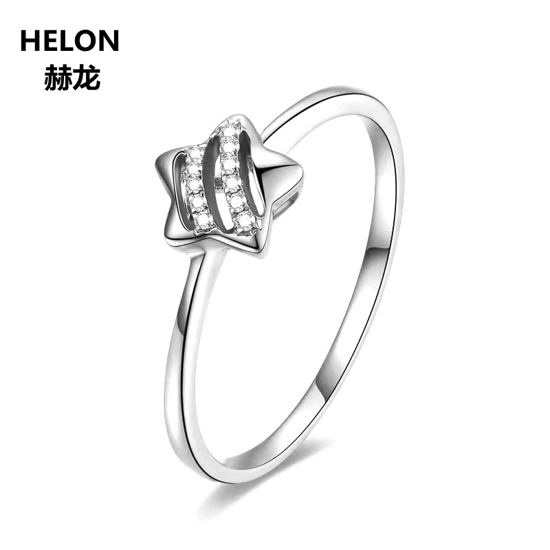 

100% SI/H Natural Diamonds Engagement Ring for Women Solid 14k White Gold Wedding Anniversary Band Stars Fine Jewelry Gift