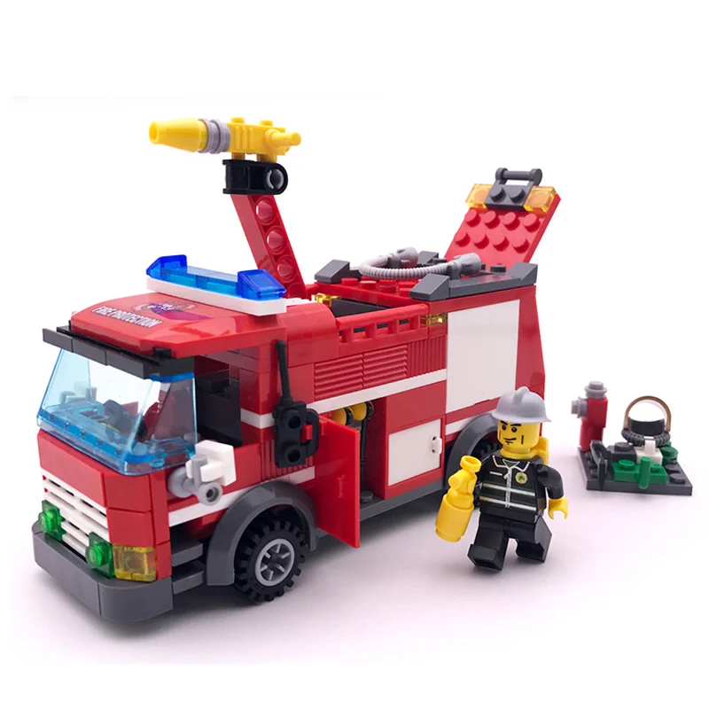 Civilized City модель пожарного грузовика Строительные блоки Набор игрушек DIY