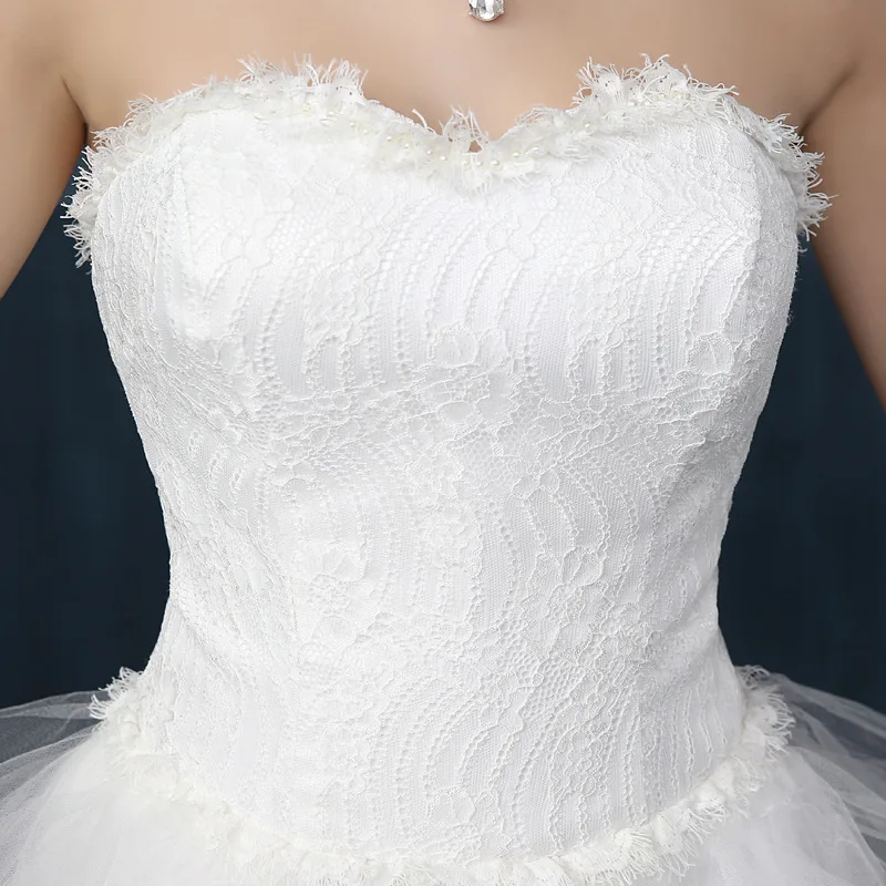 Женское свадебное платье Vivian's Bridal белое без рукавов с рюшами на шнуровке сзади
