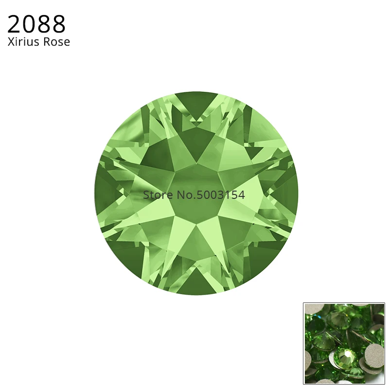 Peridot F (214) 24 шт.) Оригинальные кристаллы от Swarovski 2058 XILION 2088 XIRIUS Rose без горячей фиксации стразы с плоской задней частью для украшения ногтей - Цвет: Peridot F (214)