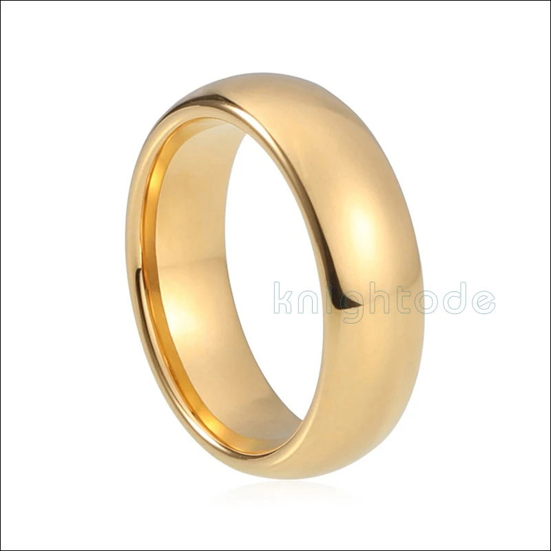 Knightode Tungsten Rings 4MM/6MM Wide Gold-Color Wedding Rings For Women And Men Jewelry
