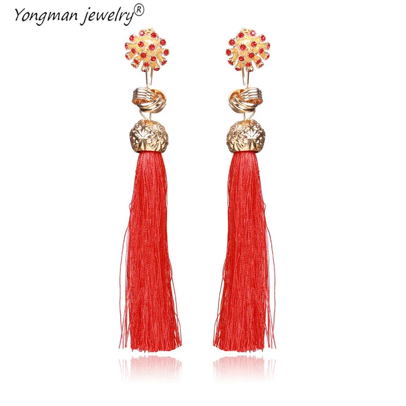 YONGMAN ювелирные изделия 2018 Новая мода кисточкой серьги Boho чешского долго