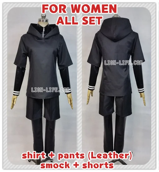 For Women all set Куртка с капюшоном на молнии с изображением Токийского Гуля Кена канеки+ кожаные штаны+ шорты+ футболка с длинным рукавом, карнавальный костюм - Цвет: For Women all set