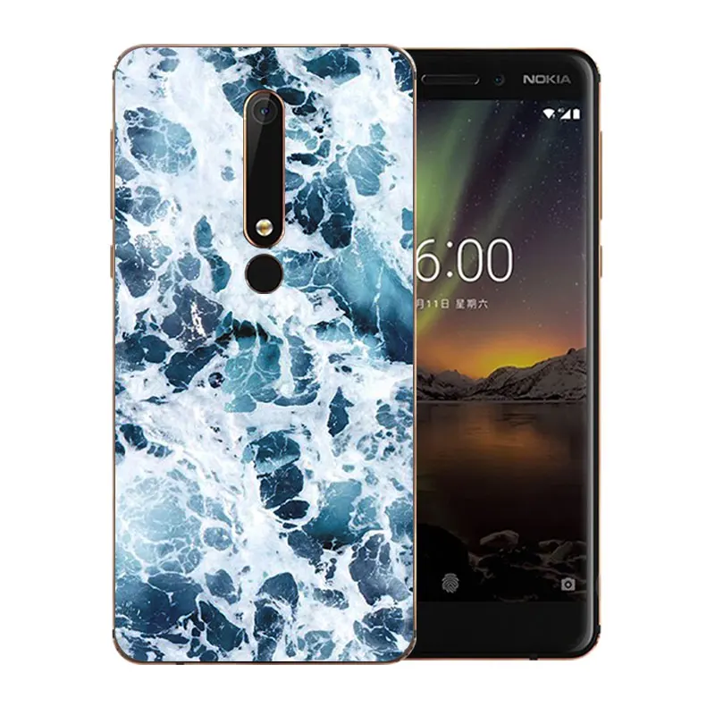 5 дюймов для Nokia 6 2018 чехол телефона второго поколения 2th Marb шаблон Мягкий силикон