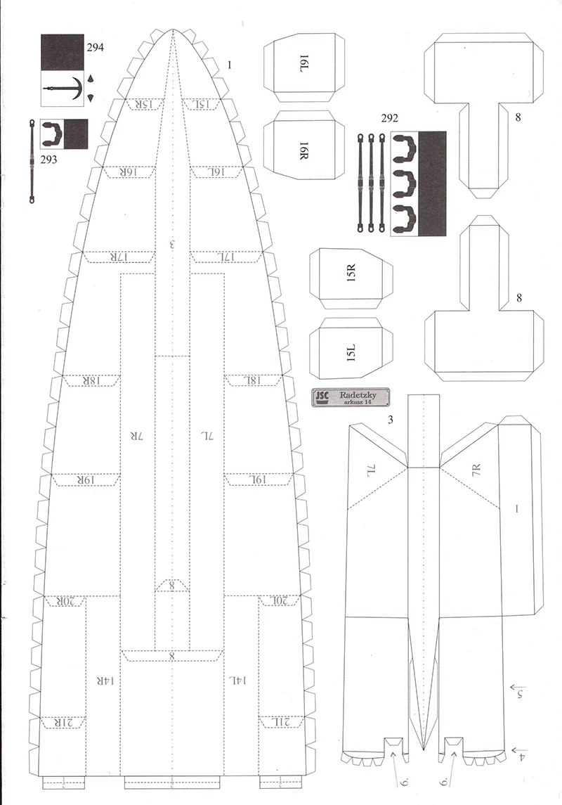 Самодельная Бумажная модель 1:250 Battleship SMS Radetzky Pepercraft военные подарки для мальчиков