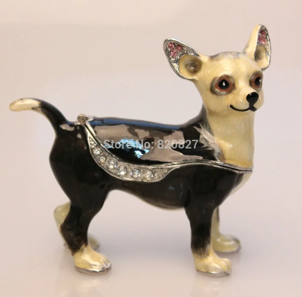 Собака безделушка коробка мопса Чихуахуа драгоценный камень ювелирных