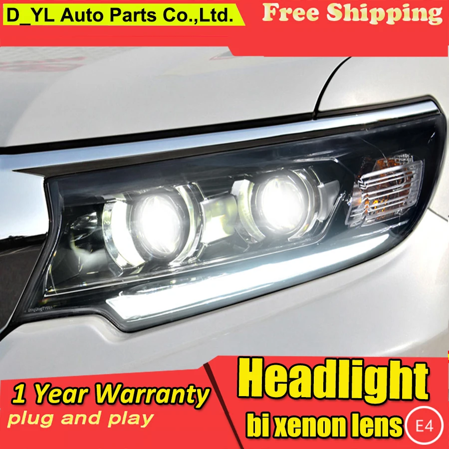 Car Styling For Toyota Prado Headlights 2018 LED Head lamp DRL High Low Full Double lens Automobile Accessories | Автомобили и