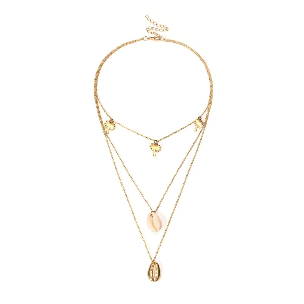 Летний жемчужный набор ракушек золотого цвета ожерелье в виде Каури женское из