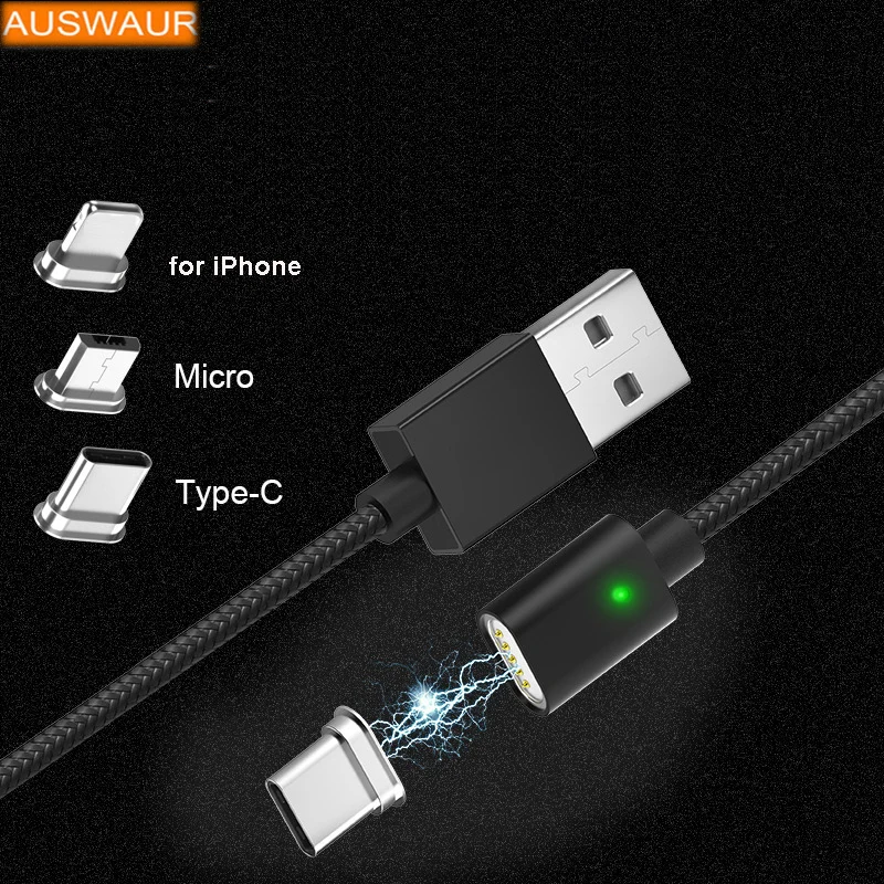 Магнитный зарядный кабель для iPhone 5 6 7 8 Plus X type C Micro Data Sync телефона Android Быстрая