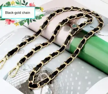 Black-gold chain IMIDO распродажа, ремешок на цепочке для сумки, женские сменные ремешки на плечо, сумка на ремне, мягкий кожаный аксессуар, сумка, брендовая дизайнерская STP126 - Цвет: Black-gold chain