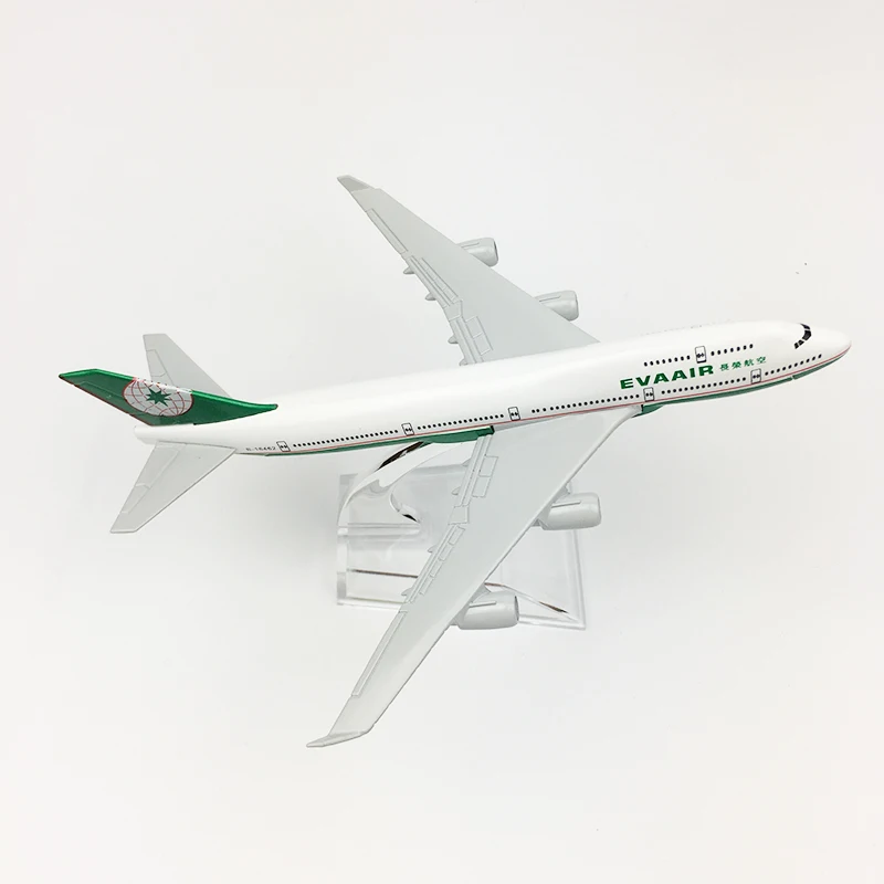 Модель самолета авиакомпании Eva 747 16 см металлическая авиамодель авиационного из