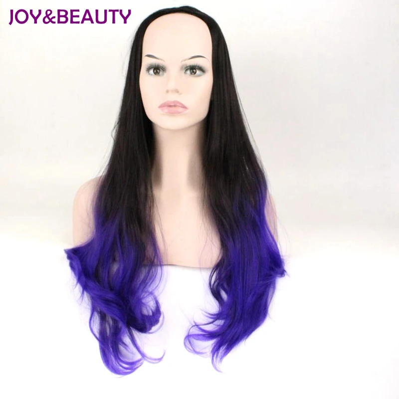 JOY & BEAUTY женский темно фиолетовый синтетический парик длинные волнистые волосы