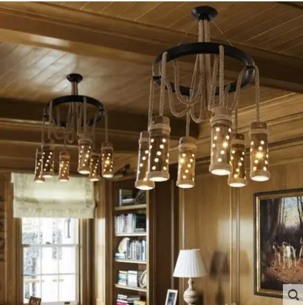 

Creative bamboo retro chandelier cafe restaurant leisure bar led chandelier