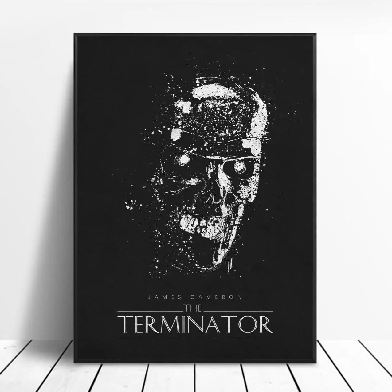 

Черно-белые классические кинопостеры The Terminator, шелковые настенные художественные декоративные картины без рамки