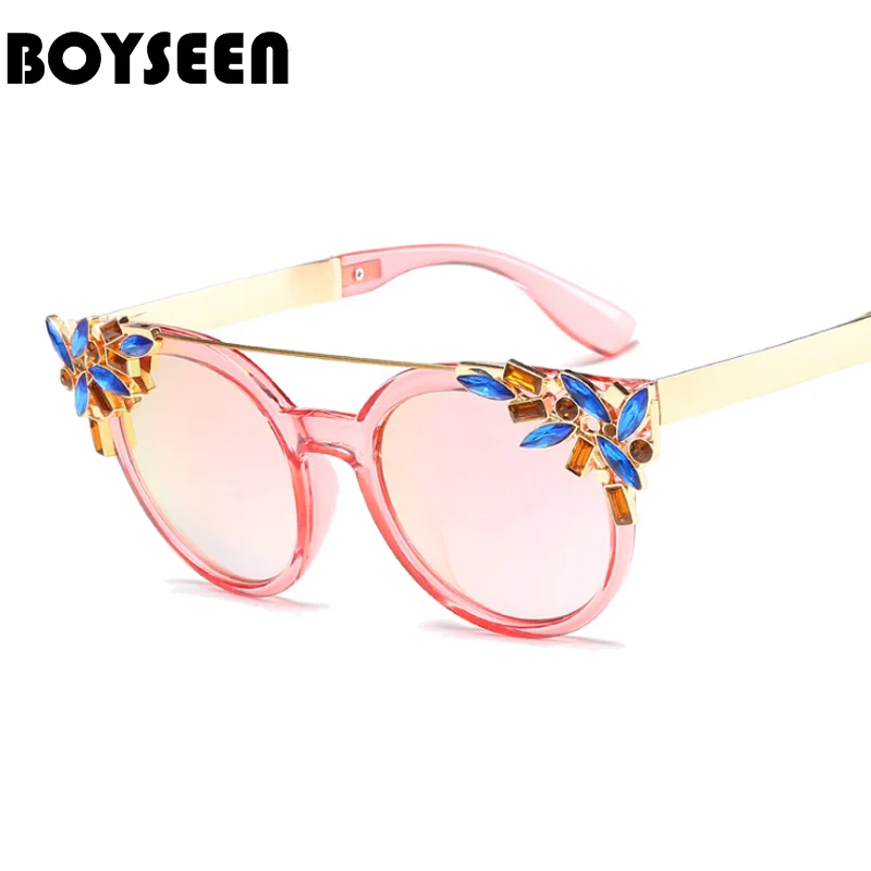 

BOYSEEN Hot Sale Fashion Cat Eye Sunglasses Women Classic Brand Designer Female Twin-Beams Coating Mirror Flat Panel Lens 6697