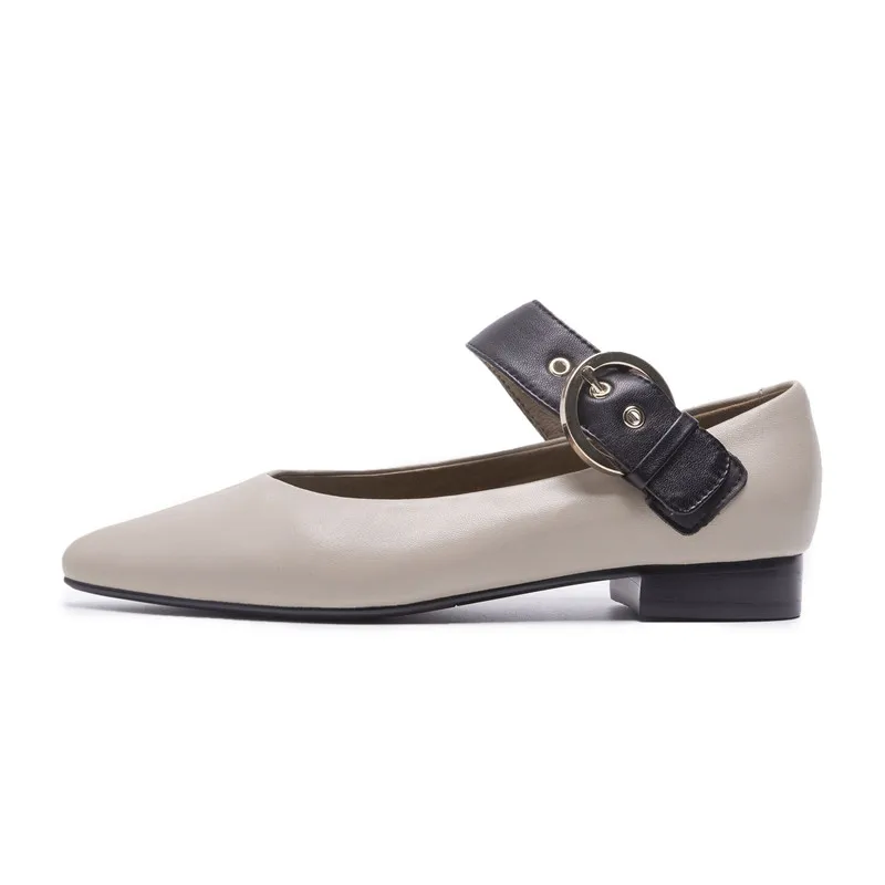 Odetina Luxury Sheep Skin Comfortable Women Flats Fashion Buckle Strap Mary Janes Pointed Toe Casual Shoes Spring Summer | Обувь