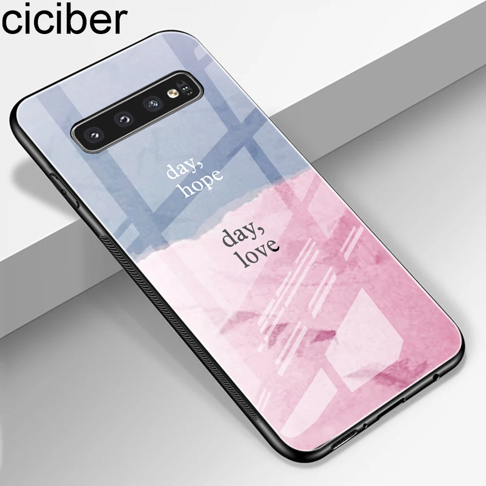 Ciciber чехол для телефона из закаленного стекла samsung Galaxy S10 + S10e Plus Lite Жесткий Чехол