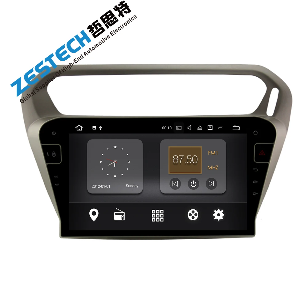 Автомобильный dvd gps экран 10 1 дюйма с сенсорным экраном android 7 для Citroen Elysee/Peugeot 301 2014