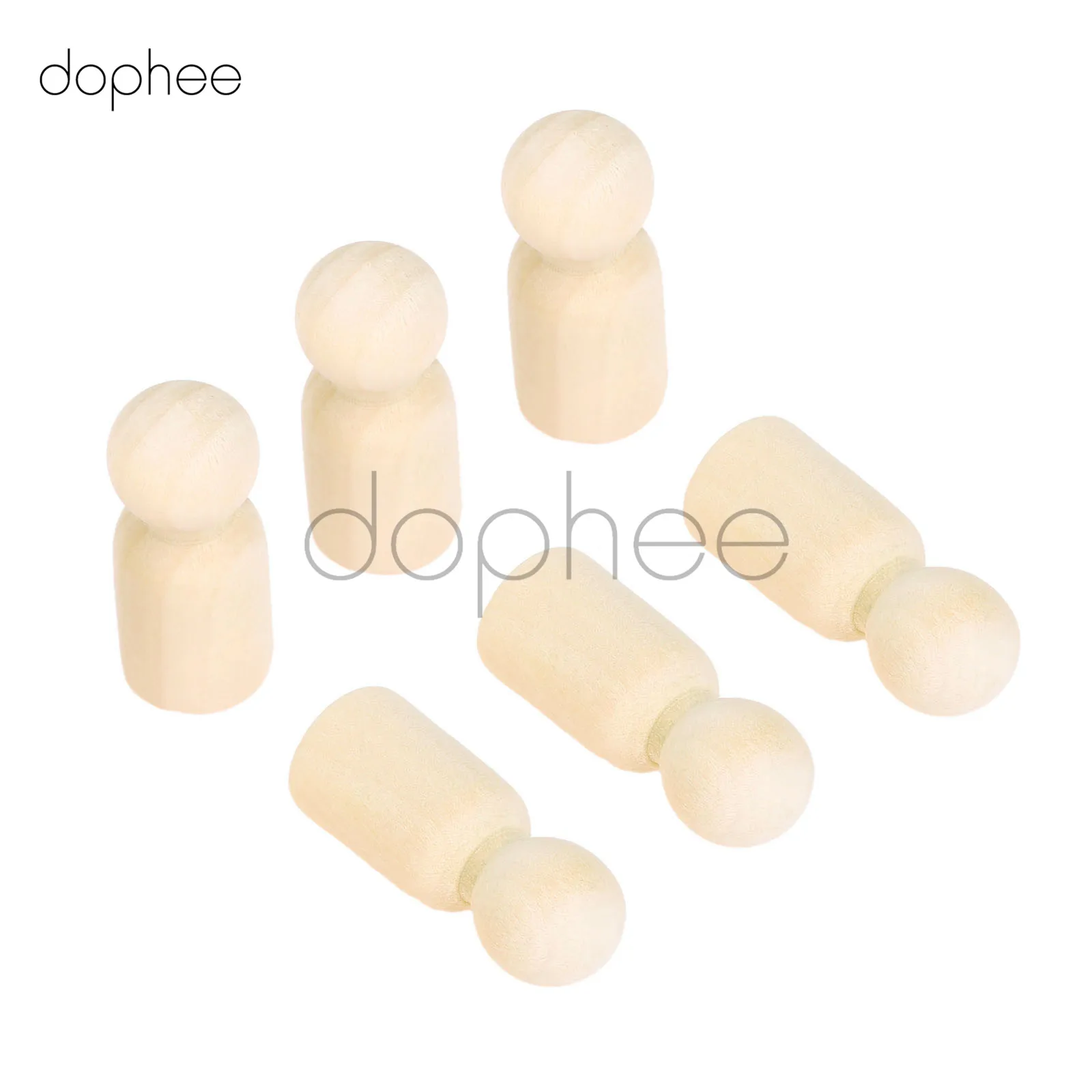 Dophee 100 шт. 35 мм мужские женские и деревянные колышки для кукол Неокрашенные