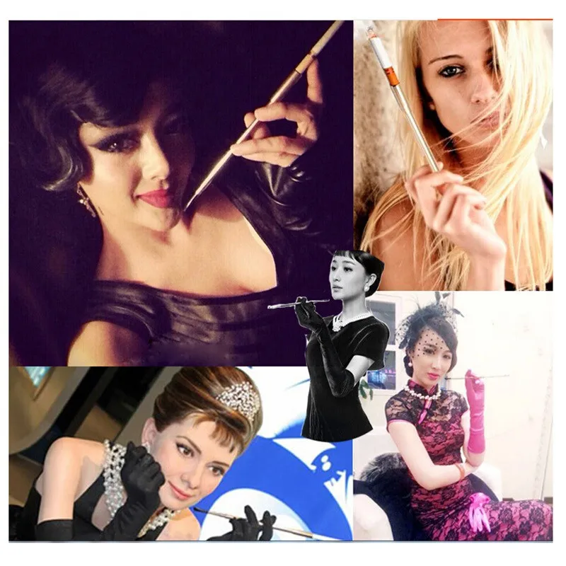 27 см серебряные черные золотые настоящие держатели сигарет дыма винтажные Одри