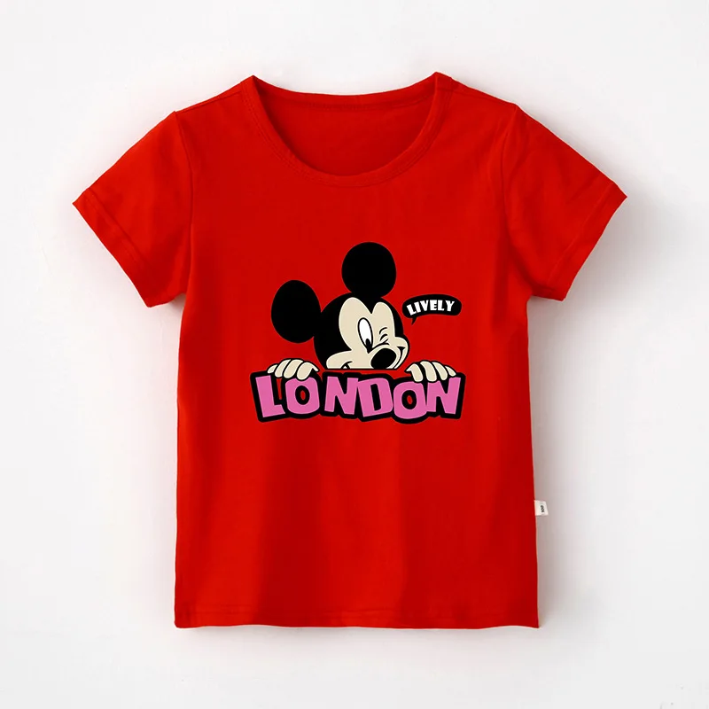 Детская одежда Disney новинка 2019 летняя футболка для мальчиков и девочек с коротким