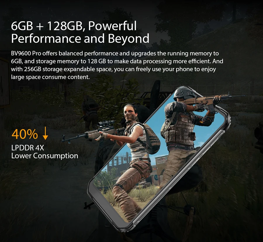 Blackview BV9600 Pro Helio P70 IP68 водонепроницаемый мобильный телефон 6 ГБ+ 128 Гб 6,2" AMOLED 5580 мАч Android 9,0 прочный смартфон