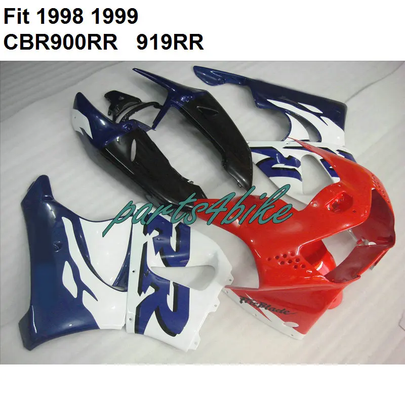 Бесплатный комплект обтекателей для Honda CBR900RR 1998 1999 Красный Белый Черный