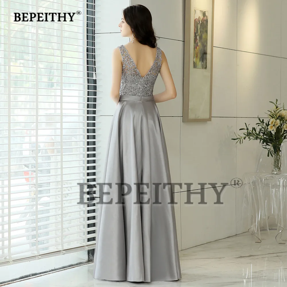 2021 Vestido De Festa длинное вечернее платье с круглым вырезом кружевной топ бусинами