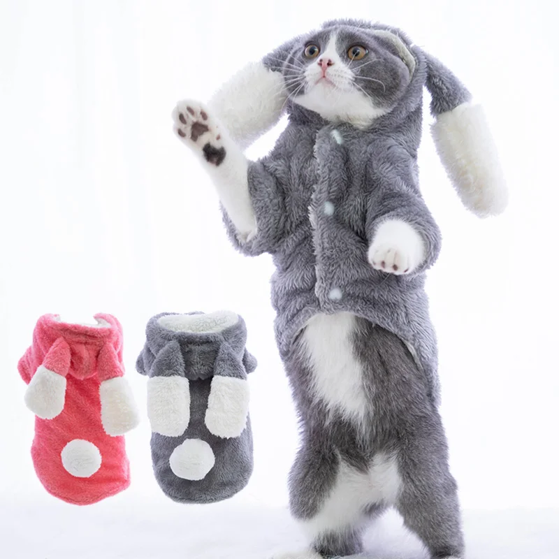 Забавная Одежда для кошек Рождественская зимняя одежда маленьких собак пушистый