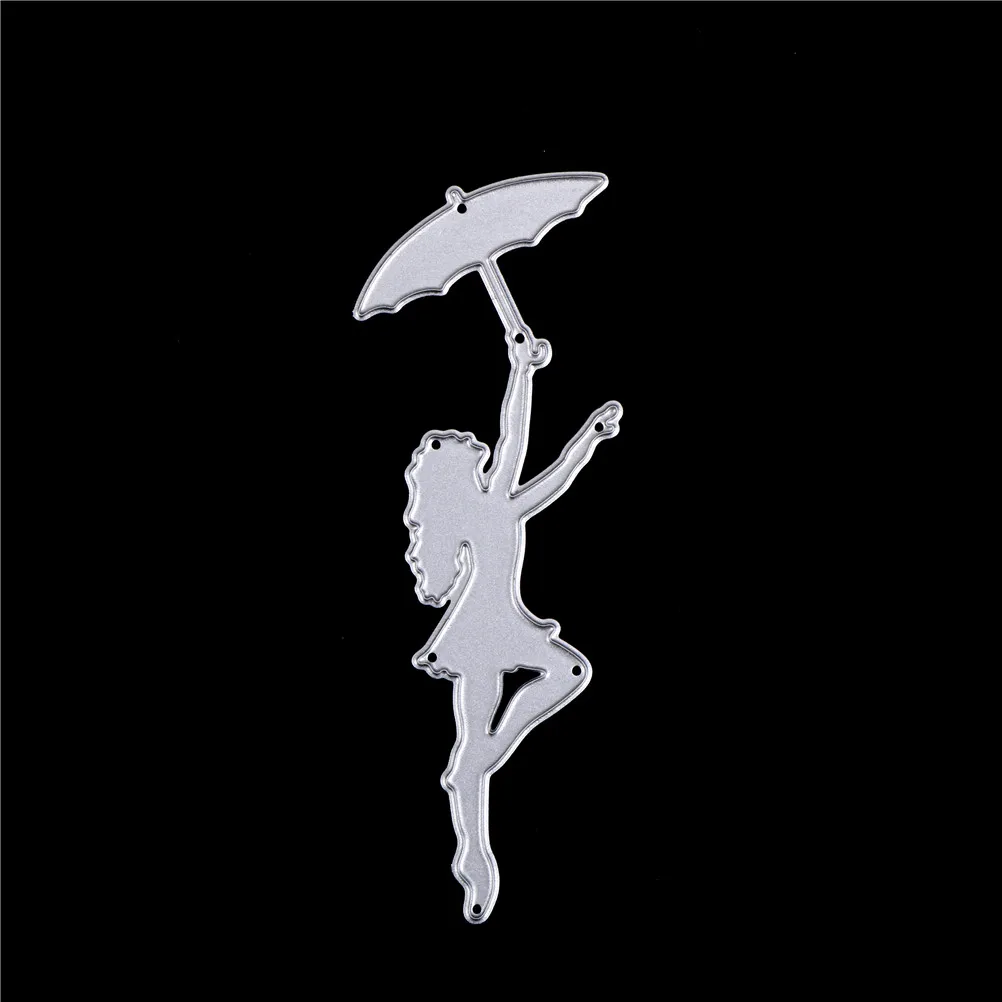 10.1*3.6cm Umbrella Girl DIY Die Cutting Template Metal Steel Dies Stencils Scrapbooking Decorative Embossing Suit Card | Дом и сад