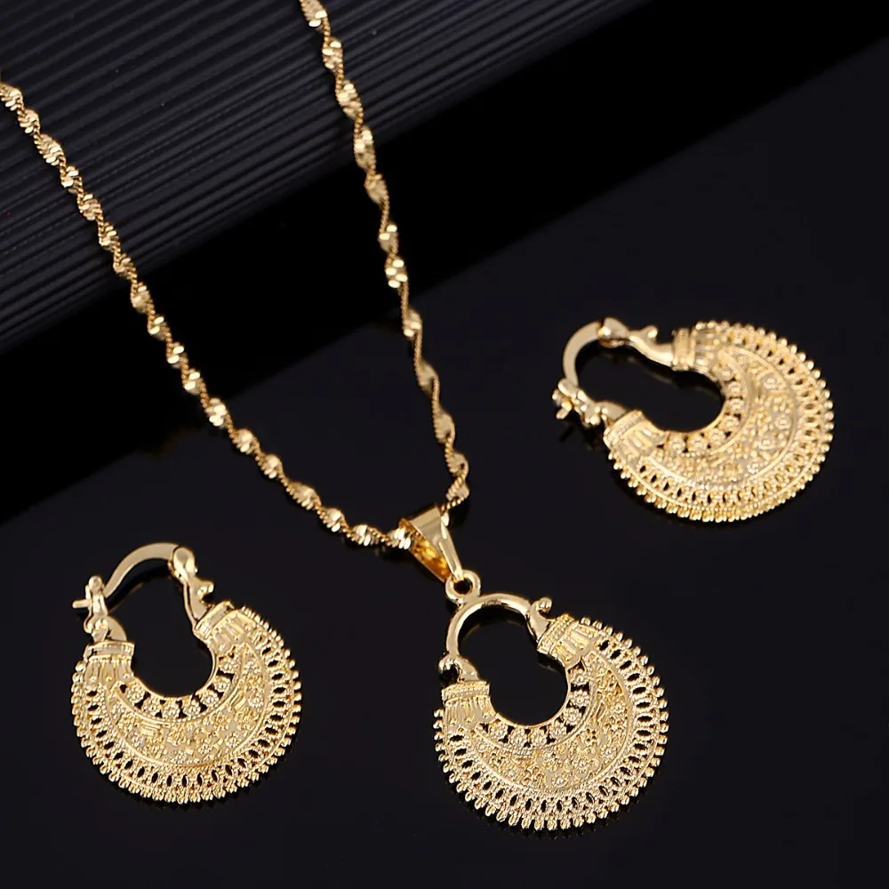 Комплект ювелирных изделий маленького размера ожерелье и серьги Женский