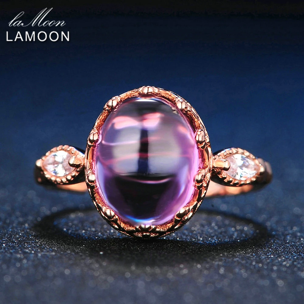Женское кольцо Ламон 3.5ct 10х8 мм 100% натуральный аметист 925 пробы серебро ювелирное