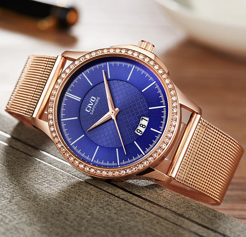 Часы женские повседневные водонепроницаемые аналоговые из нержавеющей