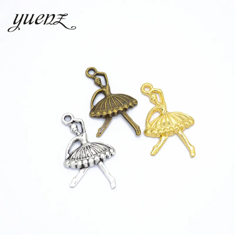 YuenZ 10pcs Dancer Charms Antique Silver color Metal Pendant For Jewelry Making Necklace DIY Crafts 36*21mm I167 | Украшения и